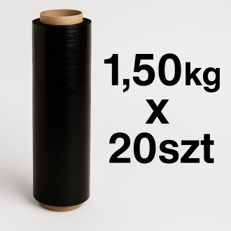 Folia stretch ręczna czarna 1,50kg  23mic Wysyłka GRATIS!