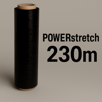 Folia stretch wzmacniana czarna 50cm/230m XXL 15szt