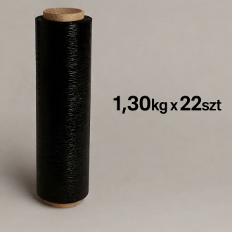 Folia stretch czarna 23mic waga 1,30kg  500mm/110m